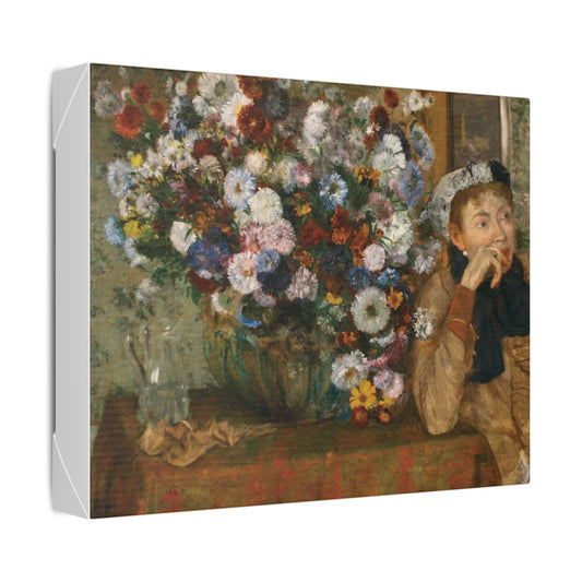 Edgar Degas "A Woman Seated beside a Vase of Flowers Artwork"